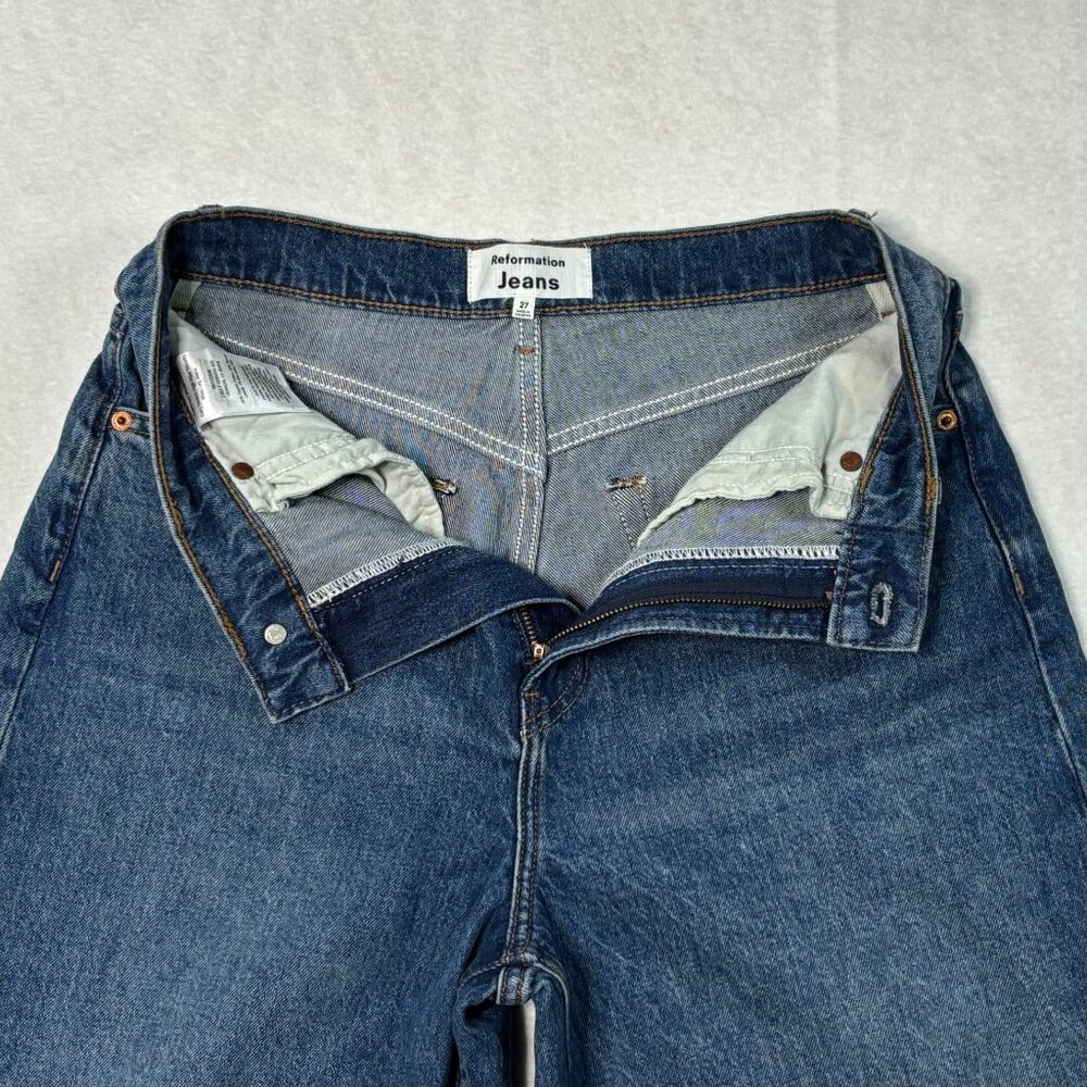 Reformation Cary High Rise Slouchy Wide Leg Jeans Women's Size 27 Medium Wash - Picture 11 of 15